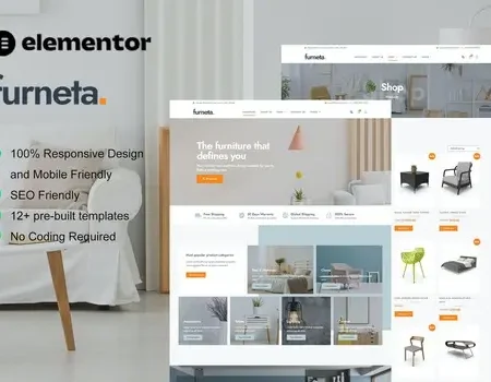 Furneta – Furniture Shop Elementor Template Kit