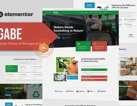 Gabe – Waste Pickup & Management Elementor Template Kit