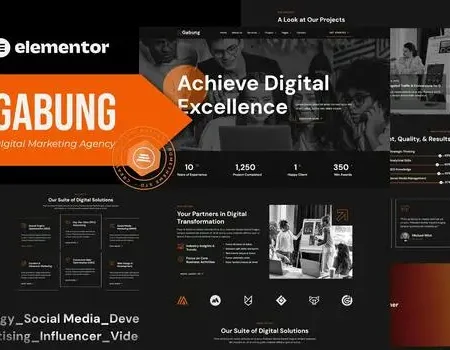 Gabung – Digital Marketing Agency Elementor Template Kit