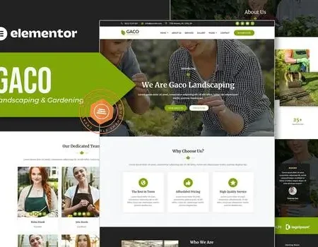 Gaco – Landscape & Gardening Elementor Template Kit