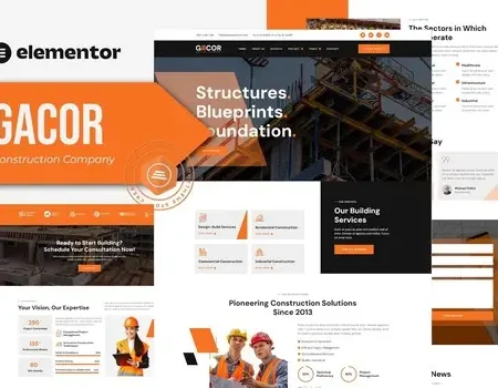 Gacor – Construction Company Elementor Template Kit