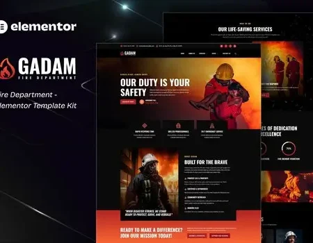 Gadam – Fire Department Elementor Template Kit