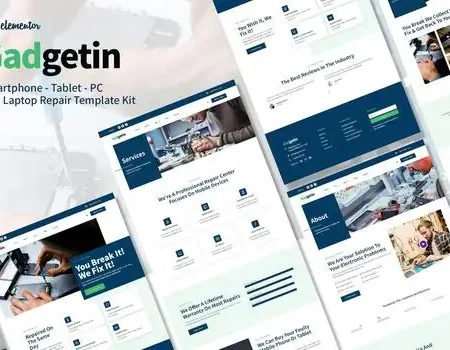 Gadgetin – Smartphone & Computer Repair Elementor Template Kit