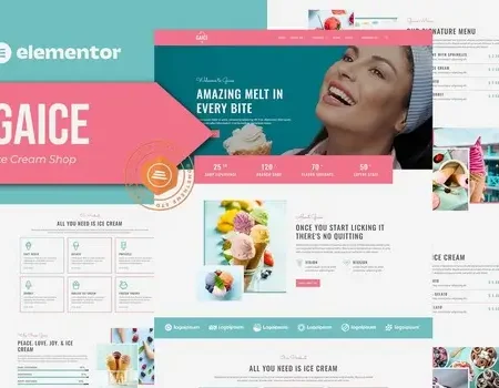 Gaice – Ice Cream Shop Elementor Template Kit