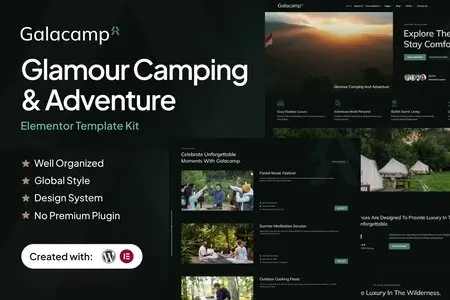 Galacamp – Glamour Camping & Adventure Elementor Template Kit
