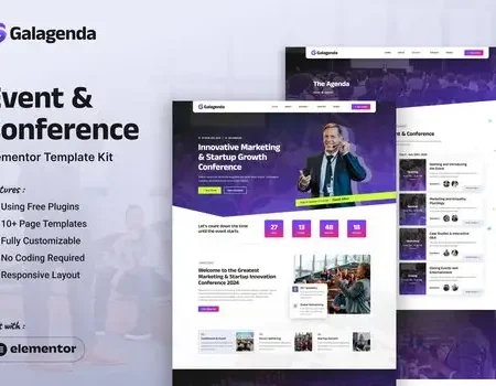 Galagenda – Event & Conference Elementor Template Kit