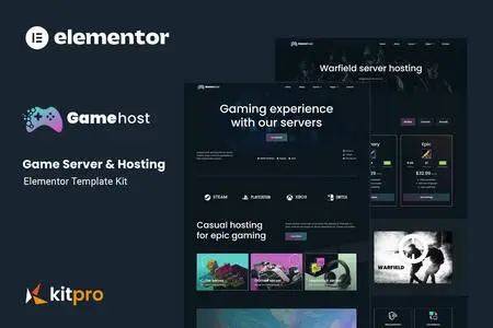 Gamehost – Game Server & Hosting Elementor Template Kit