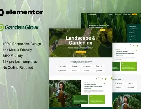GardenGlow – Gardening & Landscape Elementor Pro Template Kit